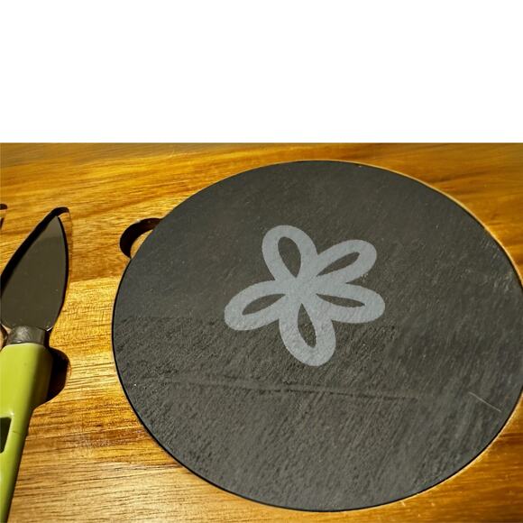 Vintage Wood & Slate Cheese Board Set with Utensils – Mid-Century Modern Style - Picture 5 of 6